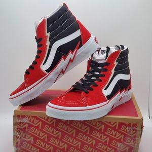 Van's SK8-HI Bolt Racing Red/Black Sneaker Shoes Sz 8Mens New
